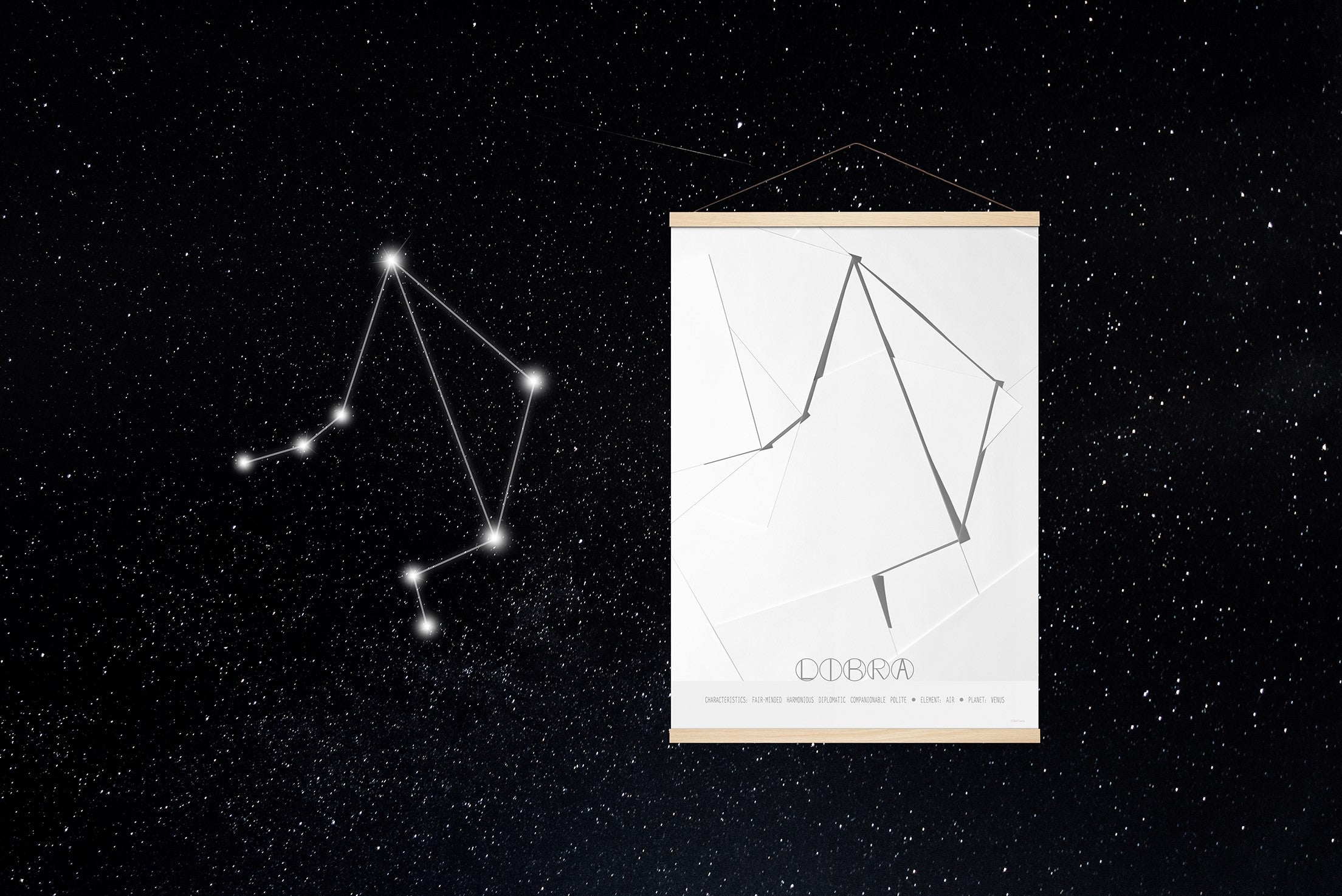 ChiCura Living, Art & Frames Capricorn - The Goat - A5 Posters / Zodiac Signs Black / White