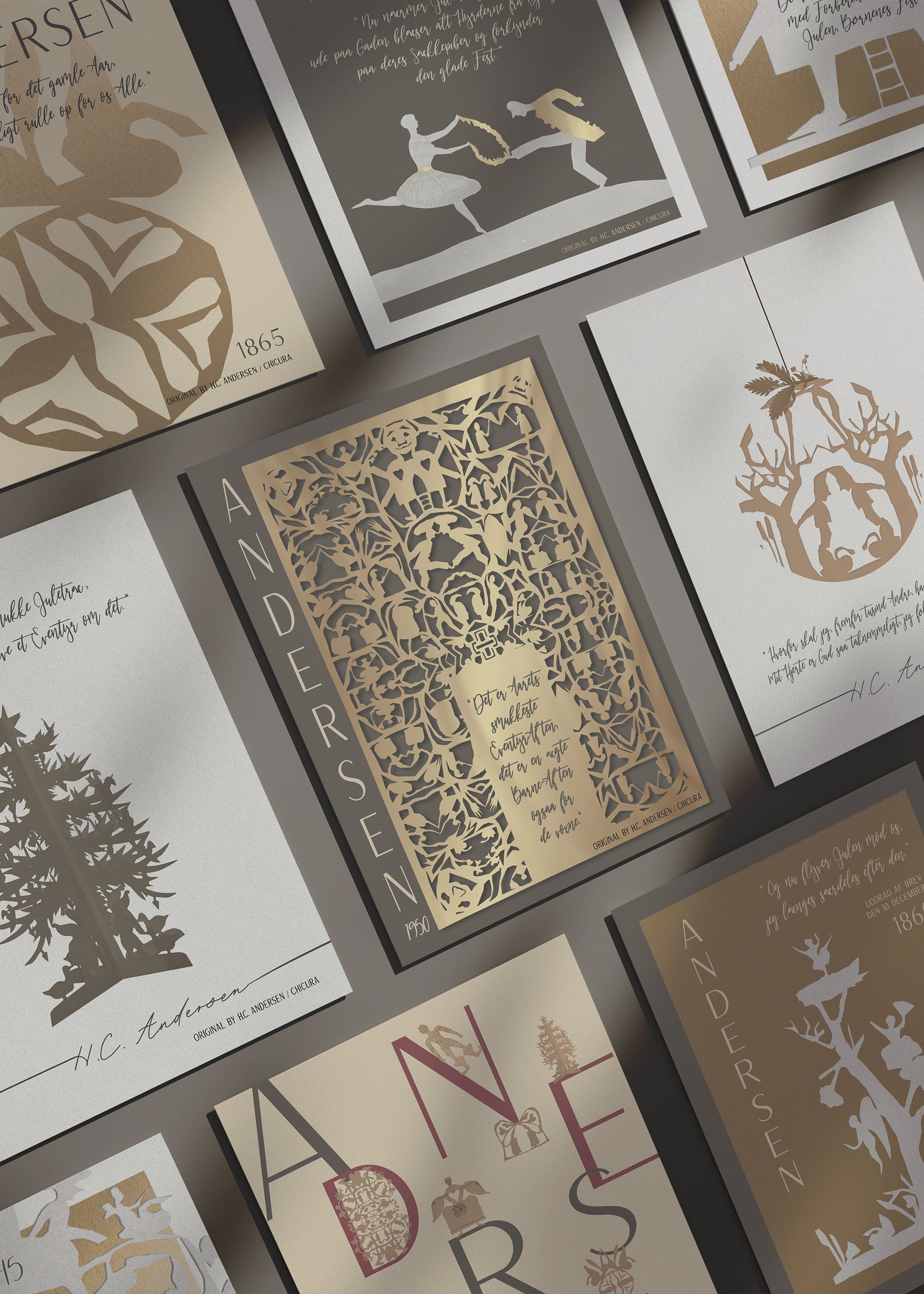 ChiCura Living, Art & Frames H.C. Andersen - Første Smukke Træ Art Cards Christmas 2. Dansk Plakat Citater