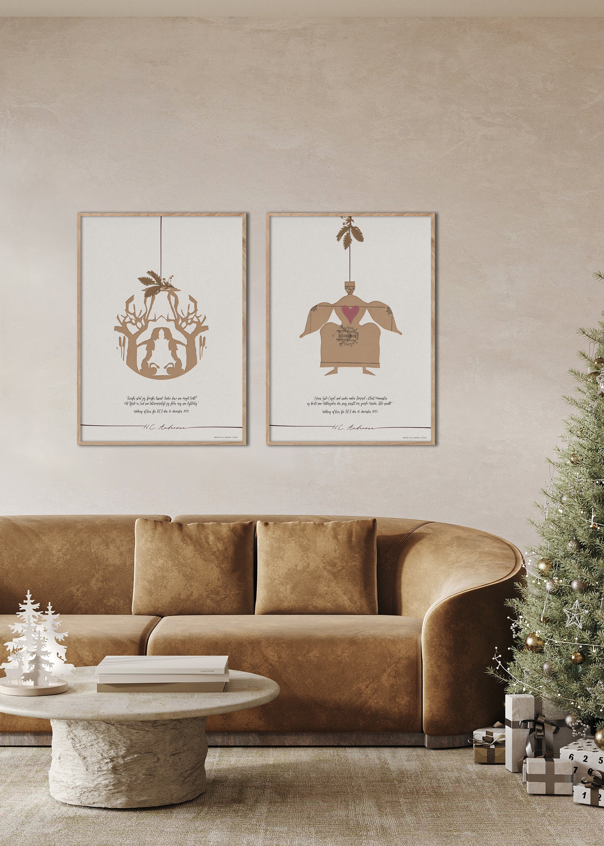 ChiCura Posters H.C. Andersen - Jule Engel Posters / H.C. Andersen Christmas 2. Dansk Plakat Citater