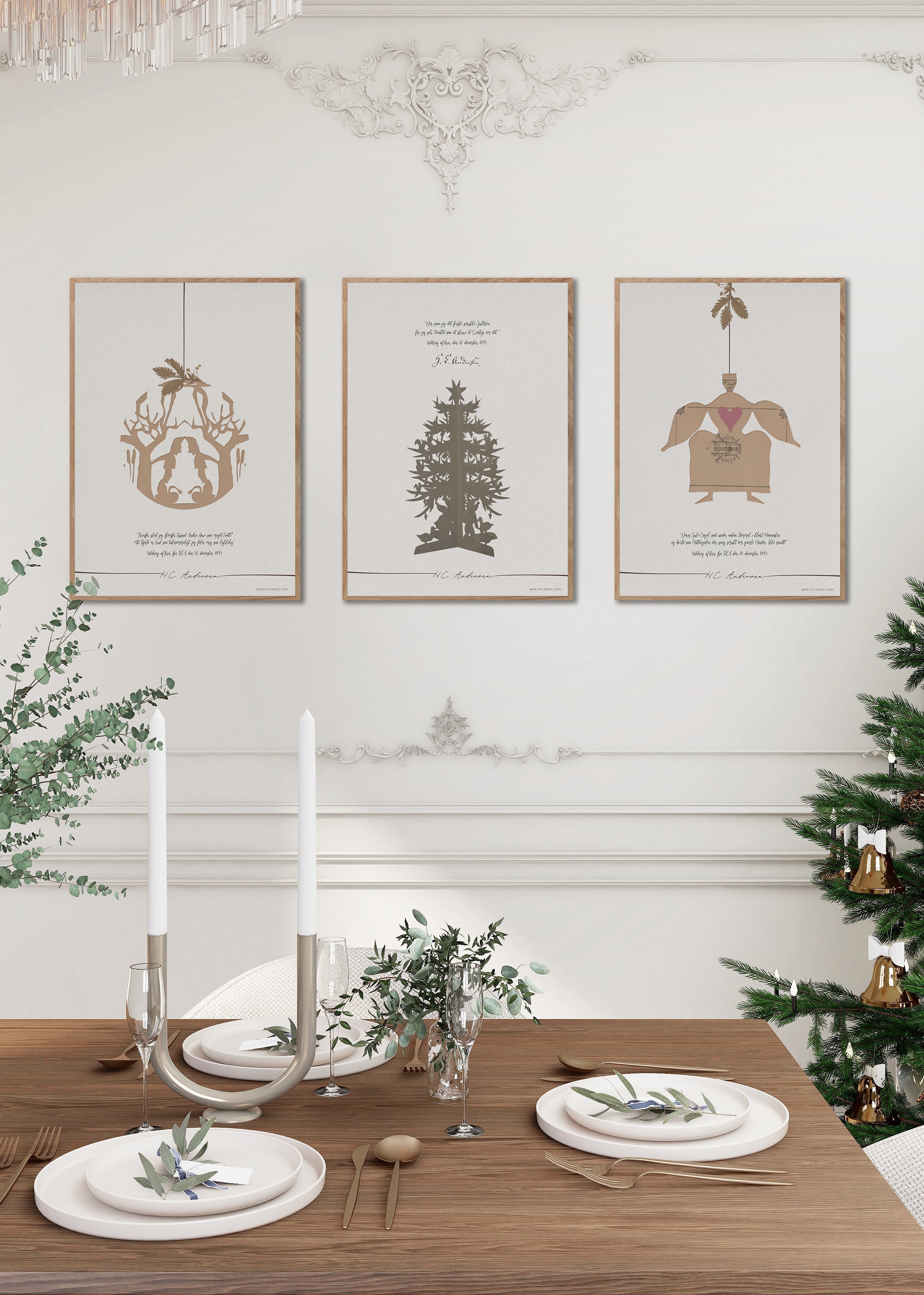 ChiCura Posters H.C. Andersen - Jule Engel Posters / H.C. Andersen Christmas 2. Dansk Plakat Citater