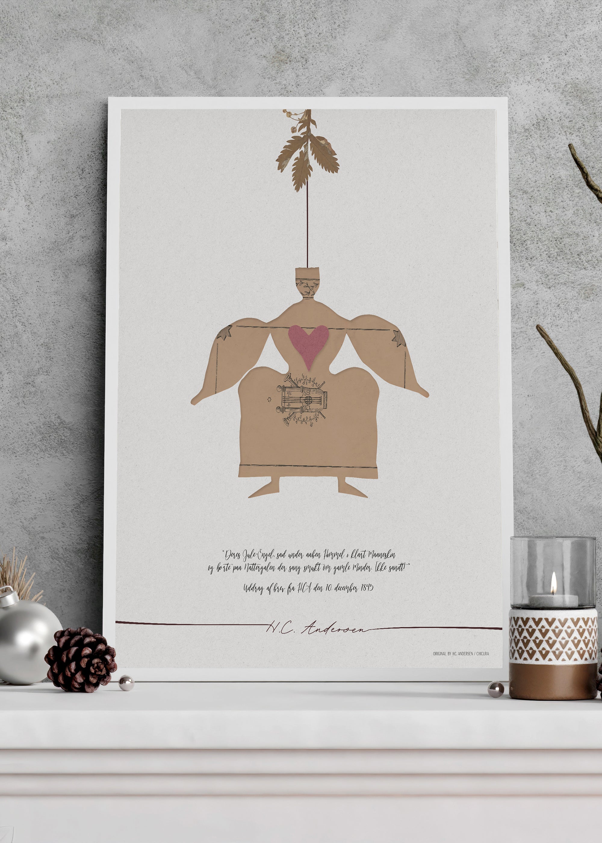 ChiCura Posters H.C. Andersen - Jule Engel Posters / H.C. Andersen Christmas 2. Dansk Plakat Citater