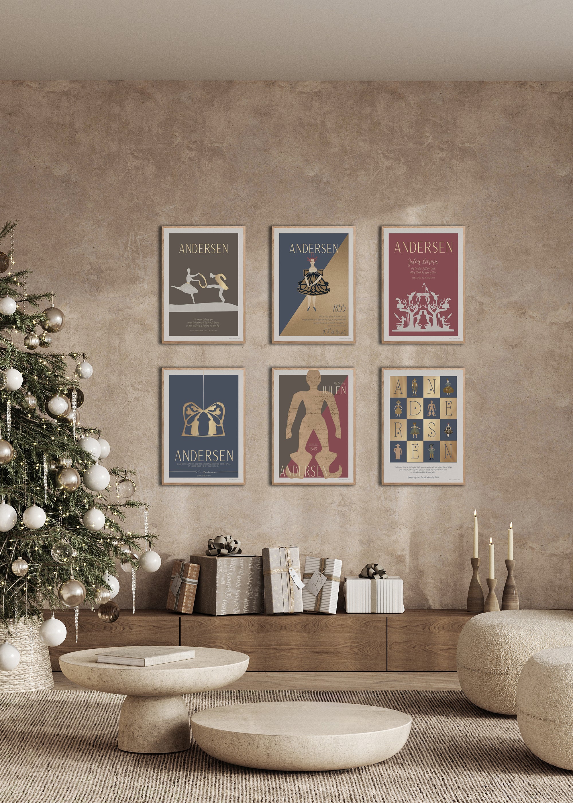 ChiCura Posters H.C. Andersen - Julens Kommen Posters / H.C. Andersen Christmas 2. Dansk Plakat Citater