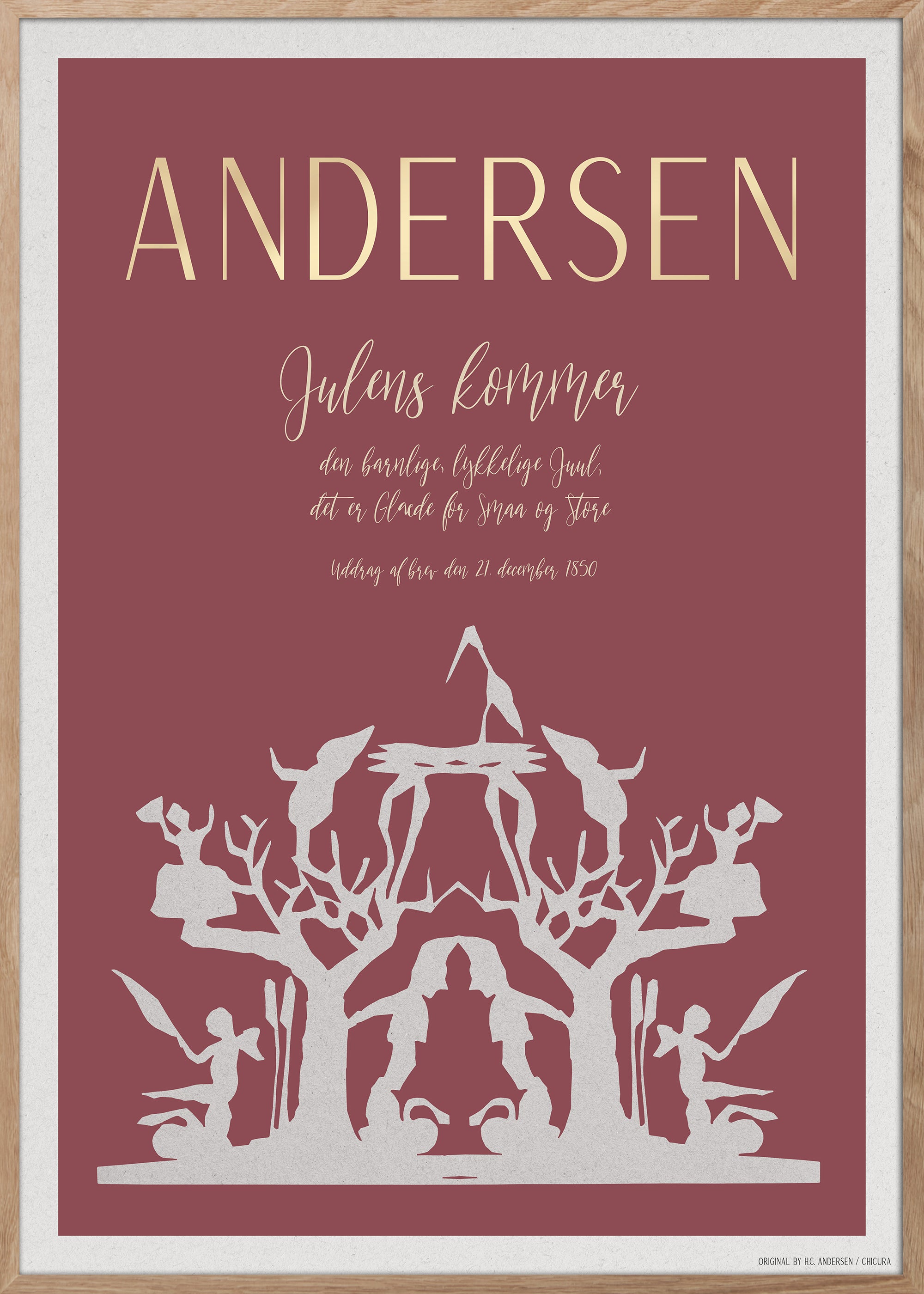 ChiCura Posters H.C. Andersen - Julens Kommen Posters / H.C. Andersen Christmas 2. Dansk Plakat Citater