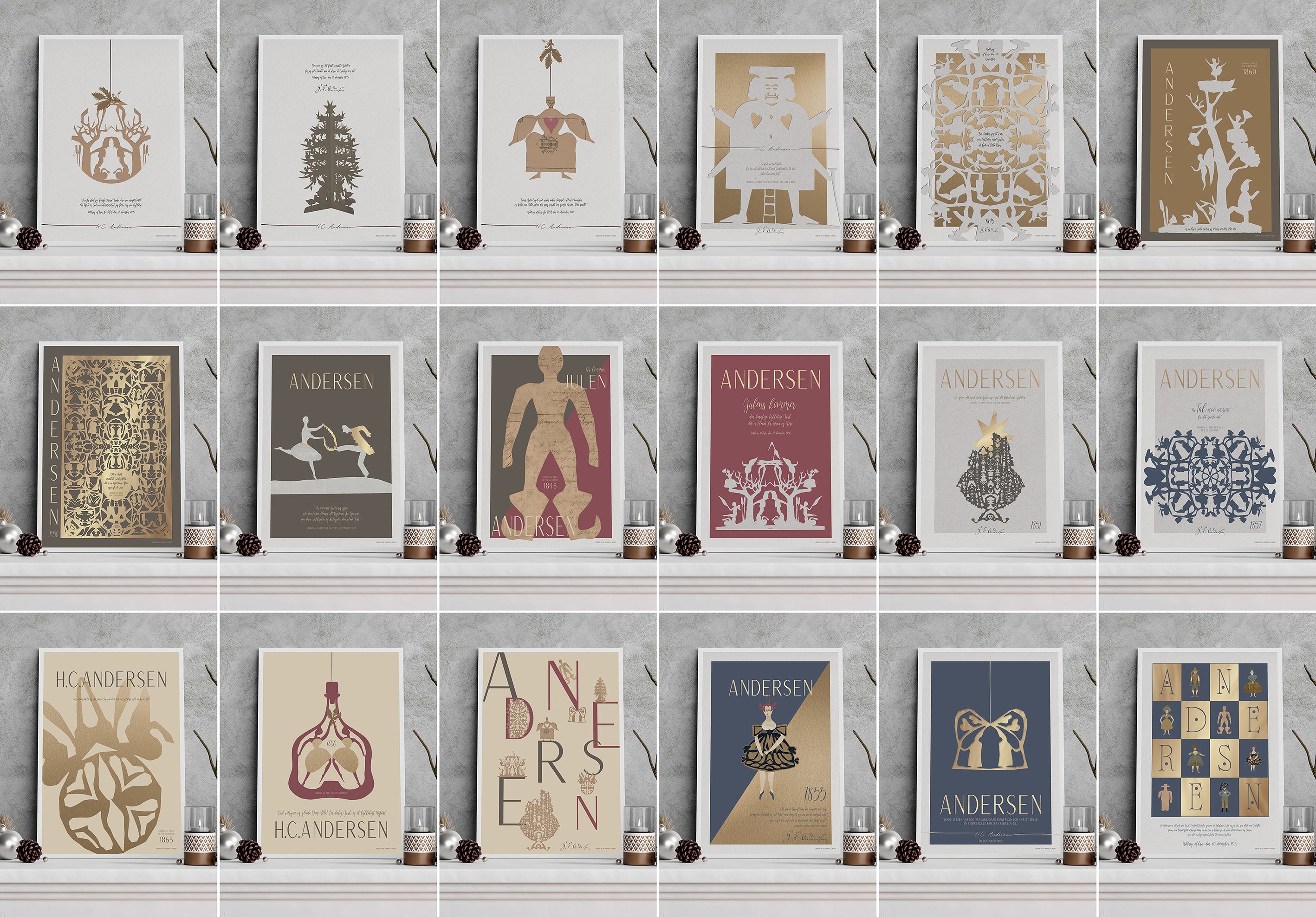 ChiCura Posters H.C. Andersen - Julens Kommen Posters / H.C. Andersen Christmas 2. Dansk Plakat Citater