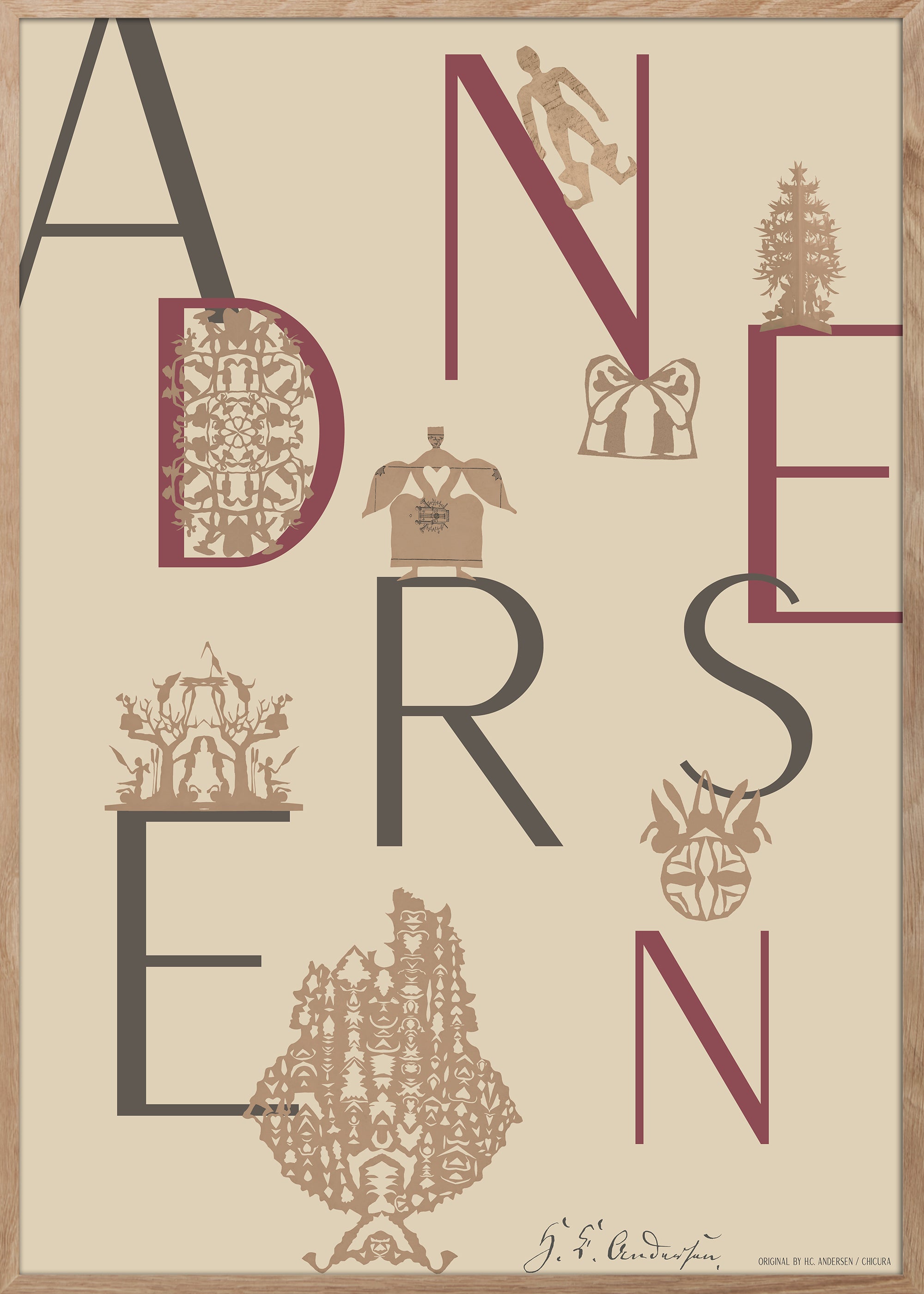 ChiCura Posters H.C. Andersen - Julepyntet Posters / H.C. Andersen Christmas 2. Dansk Plakat Citater