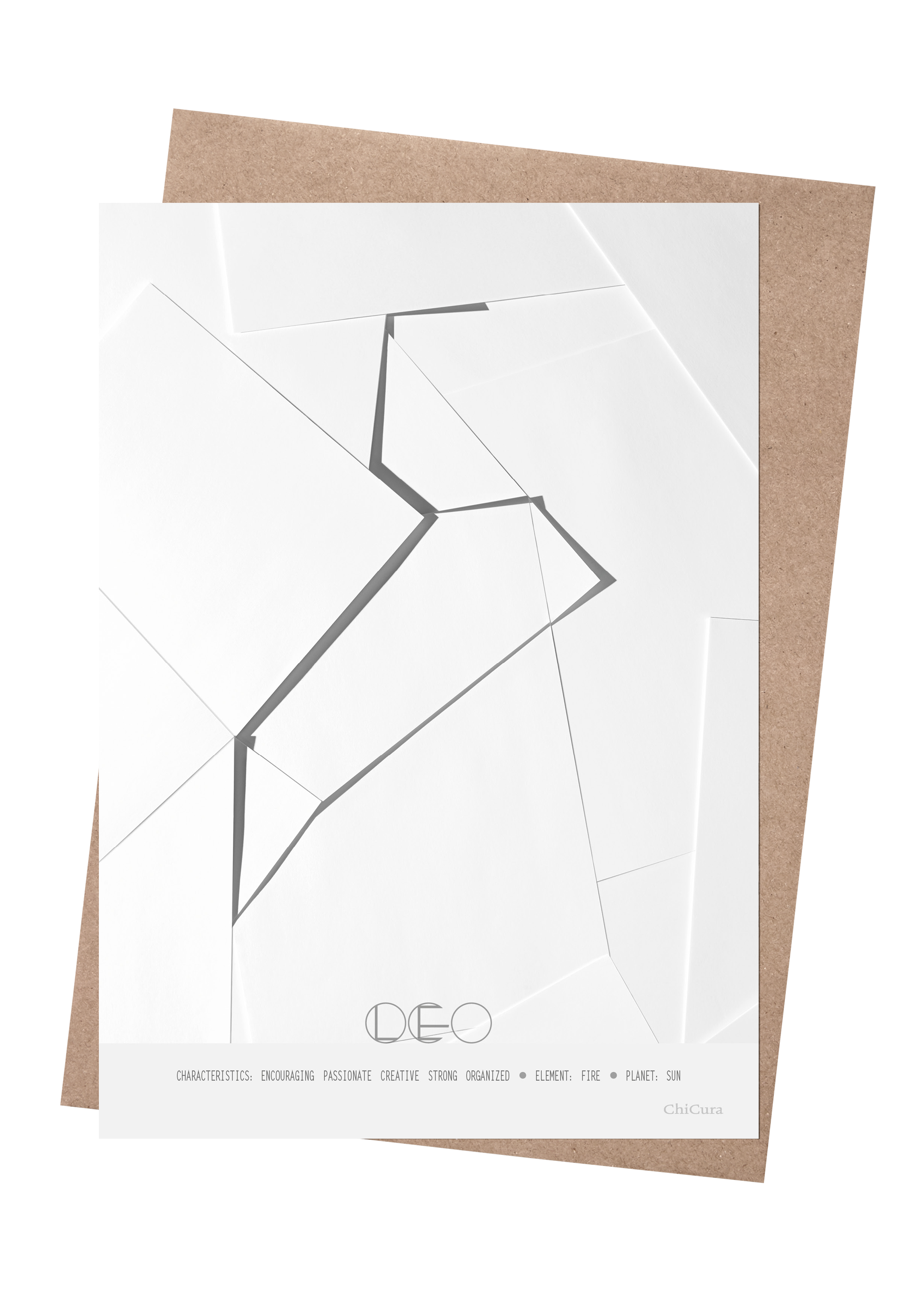 ChiCura Living, Art & Frames Leo - The Lion - A5 Posters / Zodiac Signs Black / White