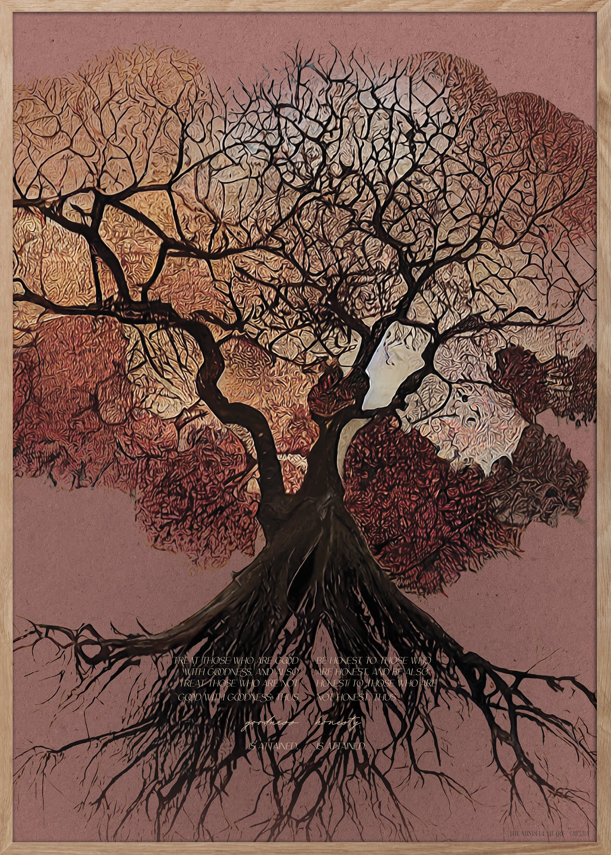 ChiCura Posters Mindful Heart - Billedvæg Nr. 7 - Med Egetræsrammer Posters / The Mindful Heart Gallery Walls 1. English Poster Quotes