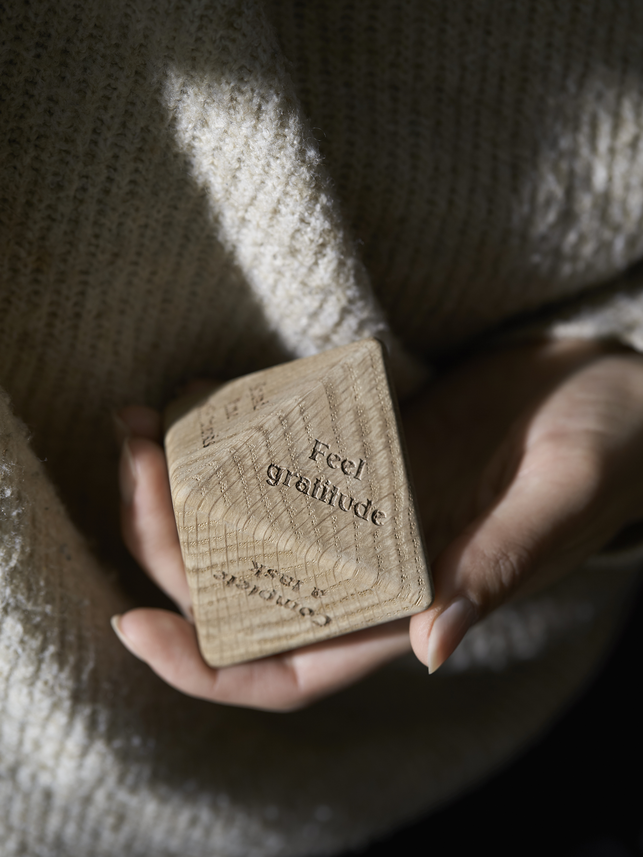 ChiCura Living, Art & Frames Mindfulness Wooden Dice CC2 Living / The Mindful Heart Oak