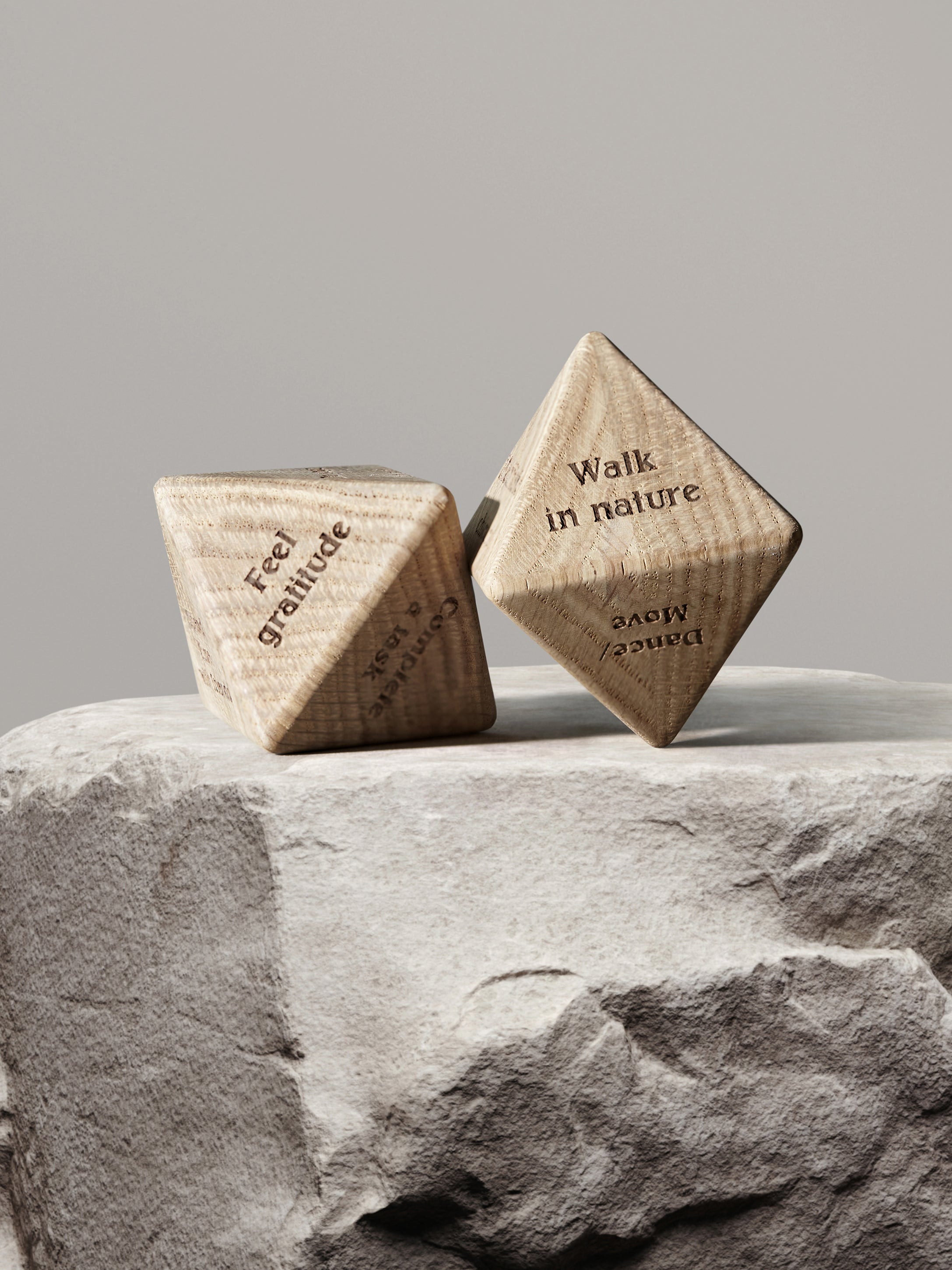 ChiCura Living, Art & Frames Mindfulness Wooden Dice CC2 Living / The Mindful Heart Oak