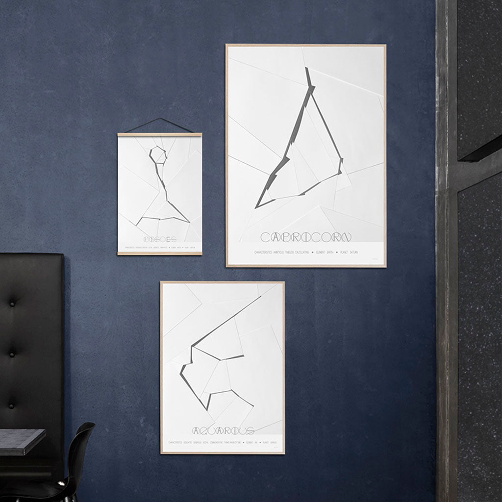 ChiCura Posters Sagittarius - The Archer - A3 Posters / Zodiac Signs Black / White