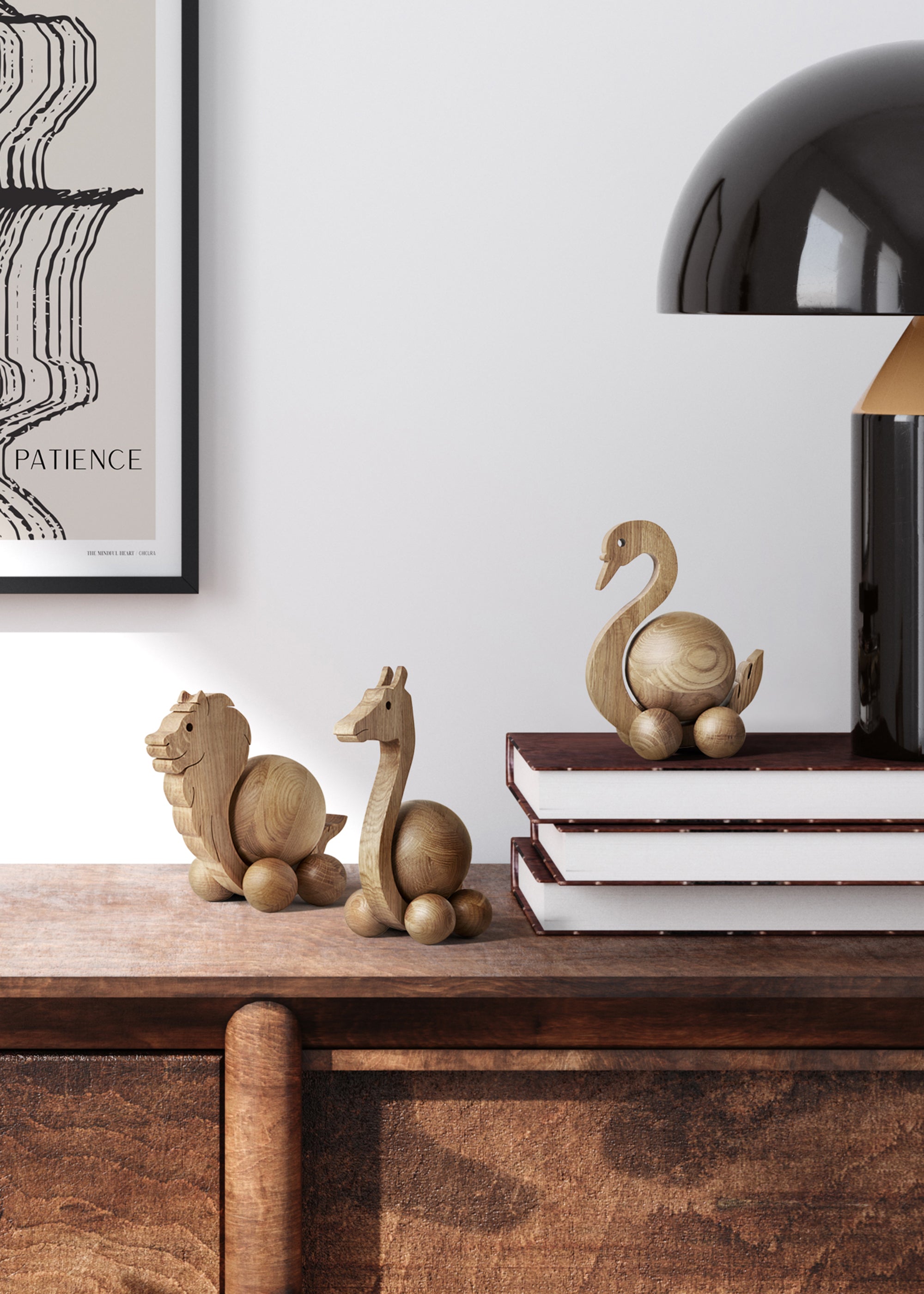 ChiCura Living, Art & Frames Spinning Kangaroo - Medium Living / Wooden Figures Oak