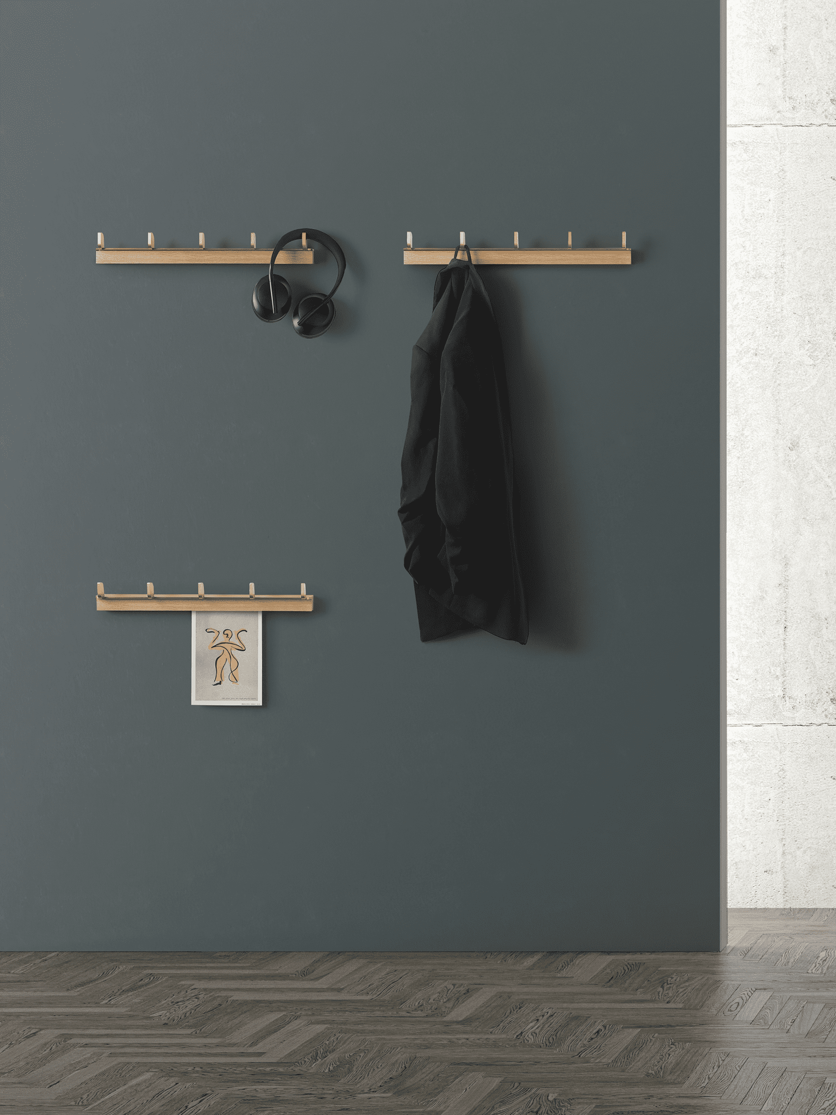 ChiCura Living, Art & Frames Tabula Knagerække Sort - 45 cm Living / Shelves Black