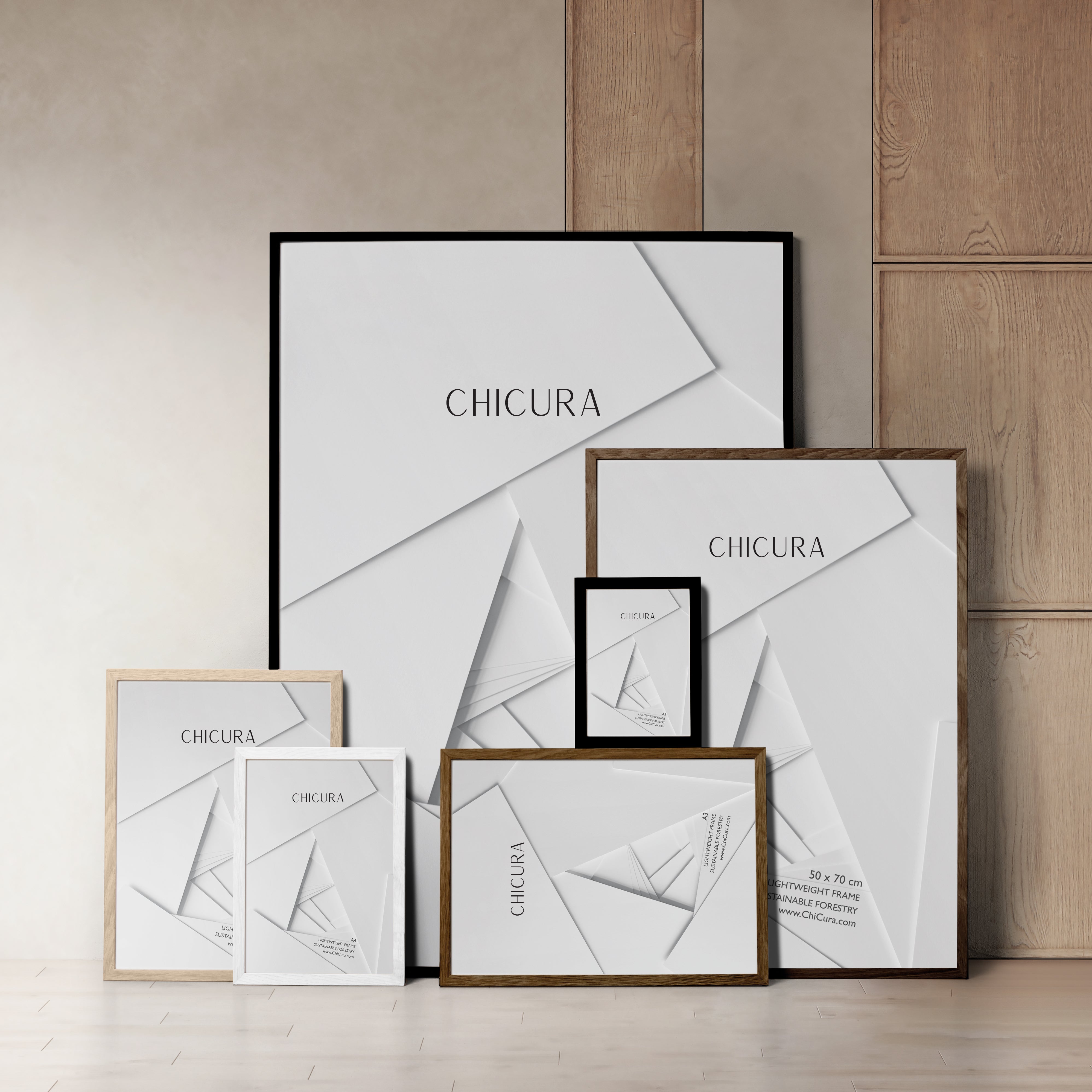 ChiCura Living, Art & Frames Træramme - 30x30cm - Sort - Akrylglas Frames / Wood Black