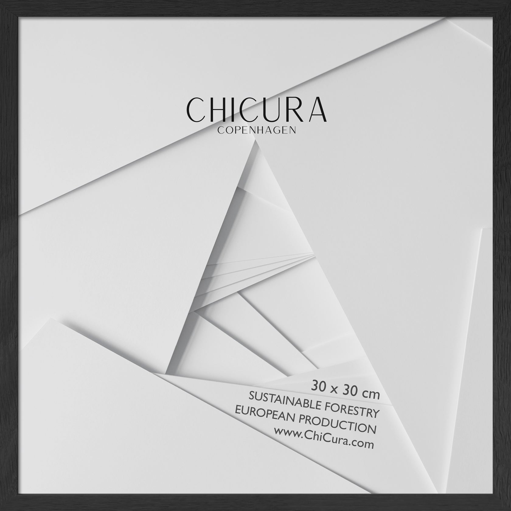 ChiCura Living, Art & Frames Træramme - 30x30cm - Sort - Glas Frames / Wood Black