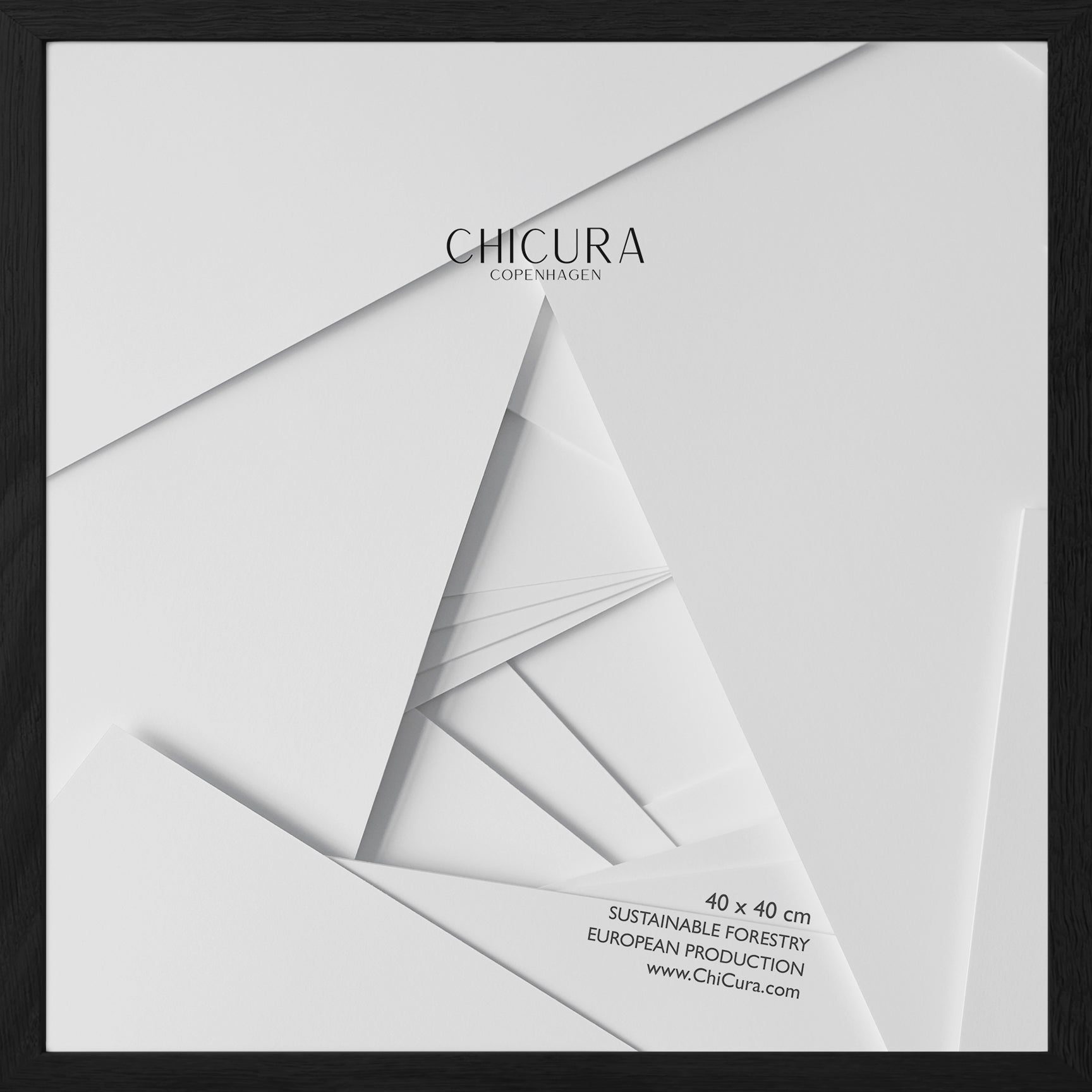 ChiCura Living, Art & Frames Træramme - 40x40cm - Sort - Glas Frames / Wood Black