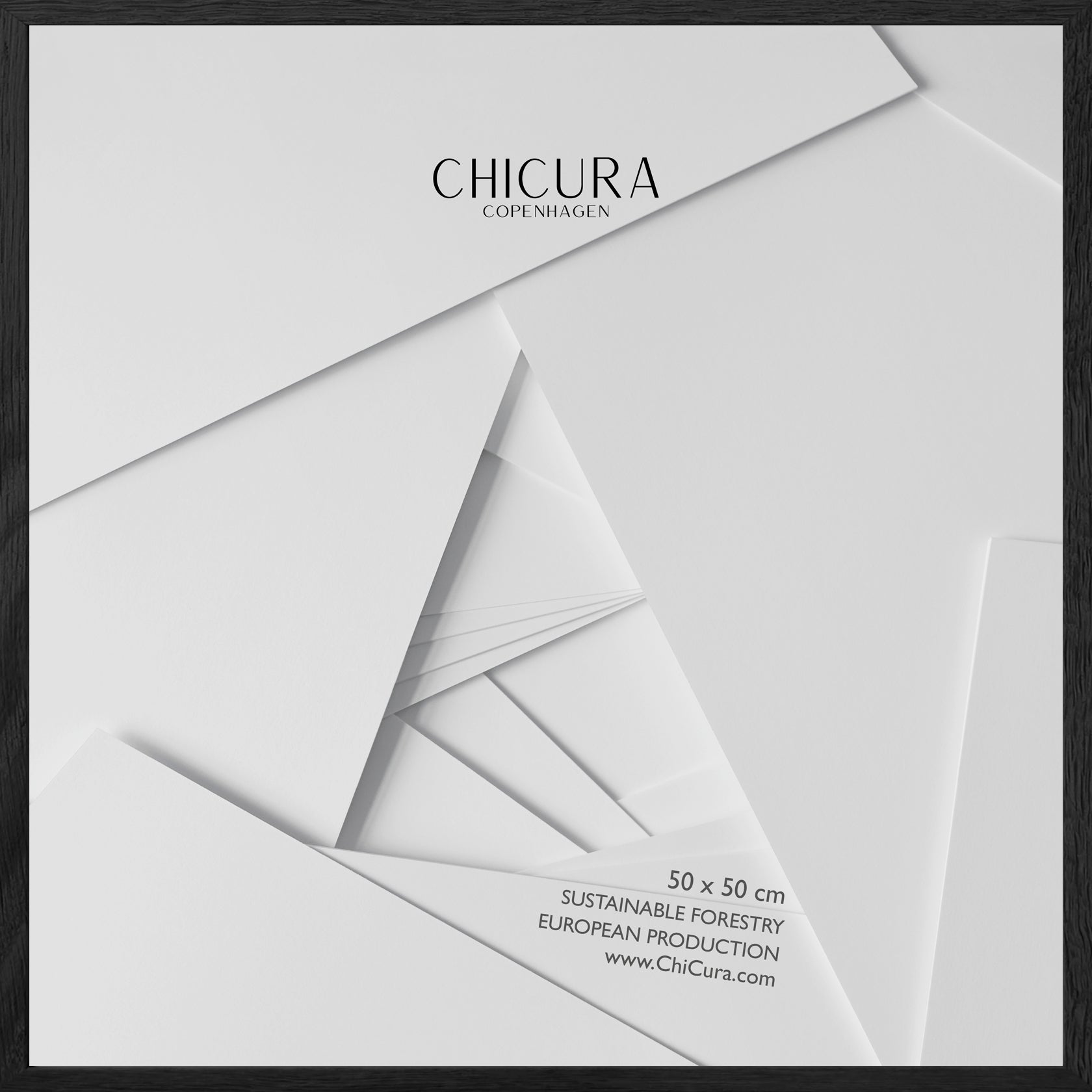 ChiCura Living, Art & Frames Træramme - 50x50cm - Sort - Anti-reflektiv Akrylglas Frames / Wood Black