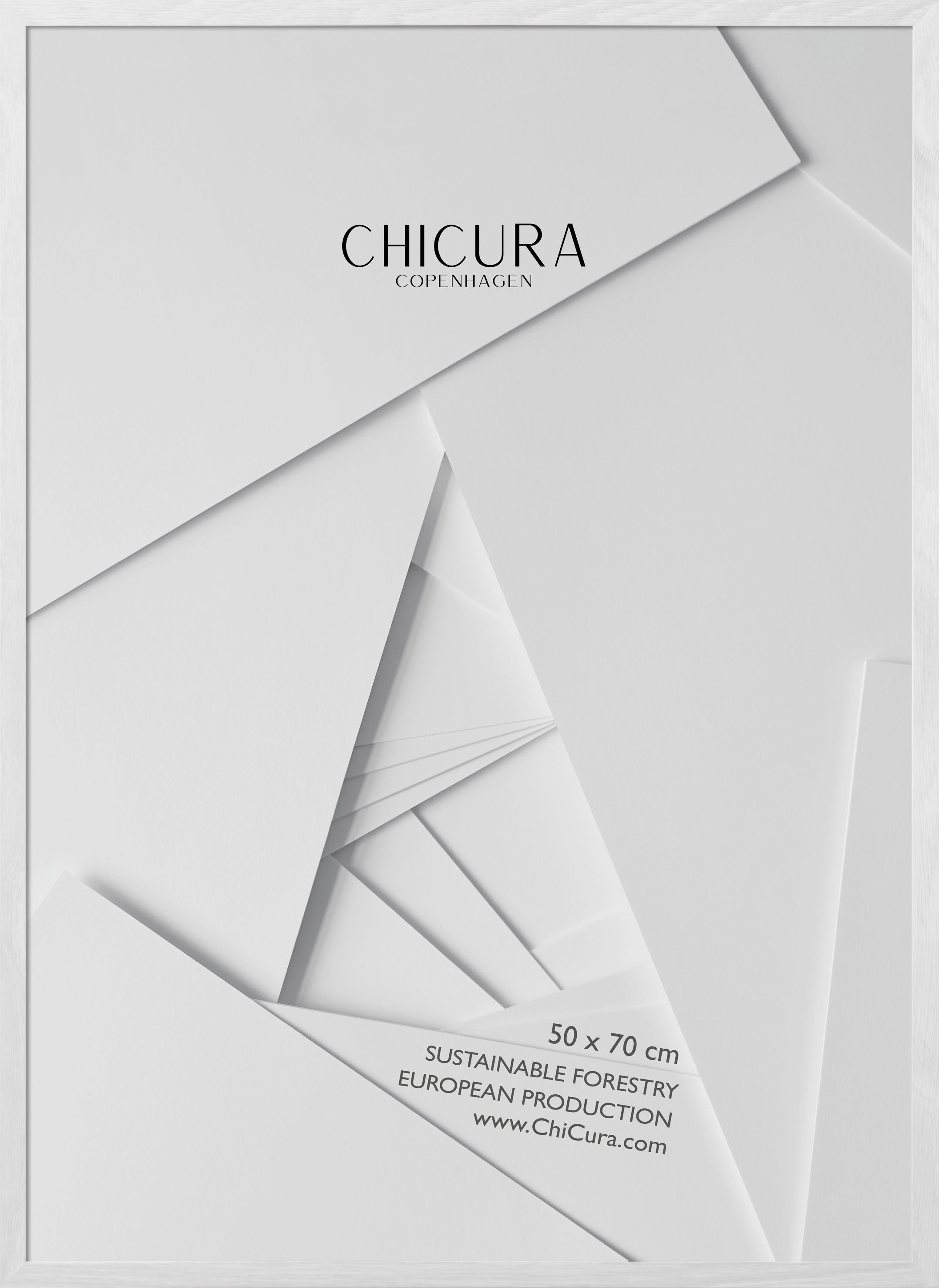 ChiCura Living, Art & Frames Træramme - 50x70cm - Hvid - Glas Frames / Wood Solid White