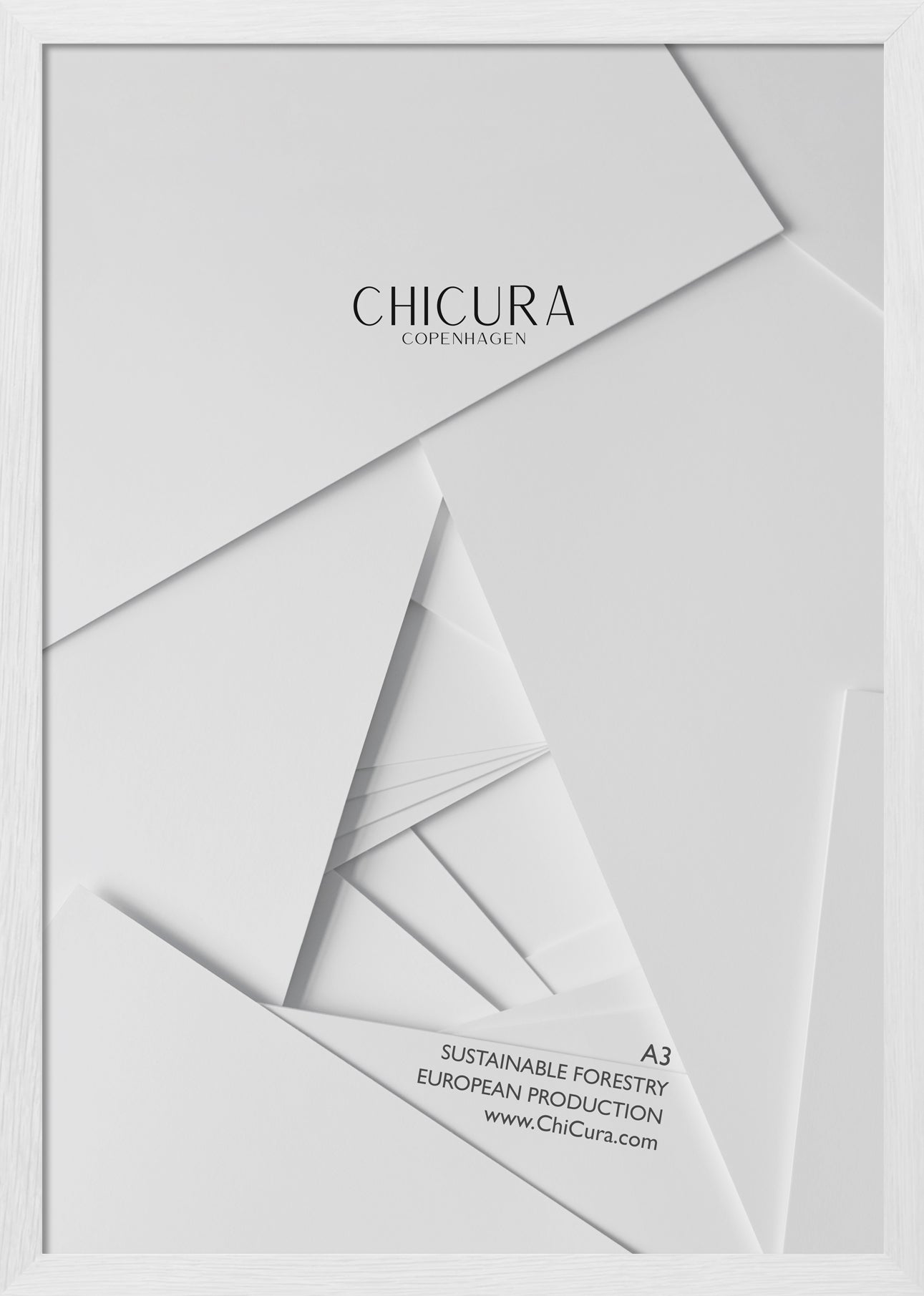ChiCura Living, Art & Frames Træramme - A3 - Hvid - Anti-reflektiv Akrylglas Frames / Wood Solid White