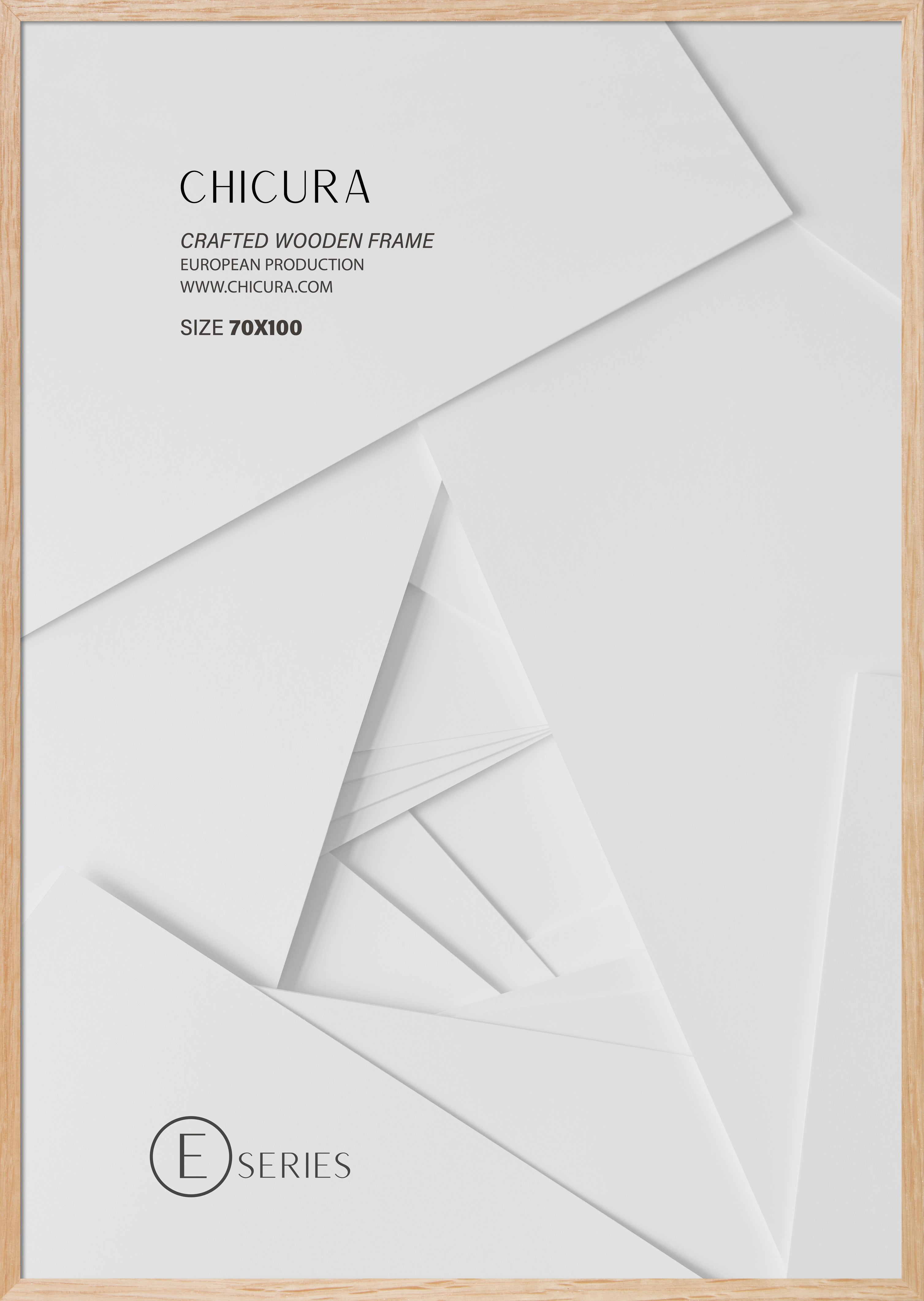 ChiCura Living, Art & Frames Træramme E - 70x100cm - Egetræ - Glas Frames / Wood E-Series Oak