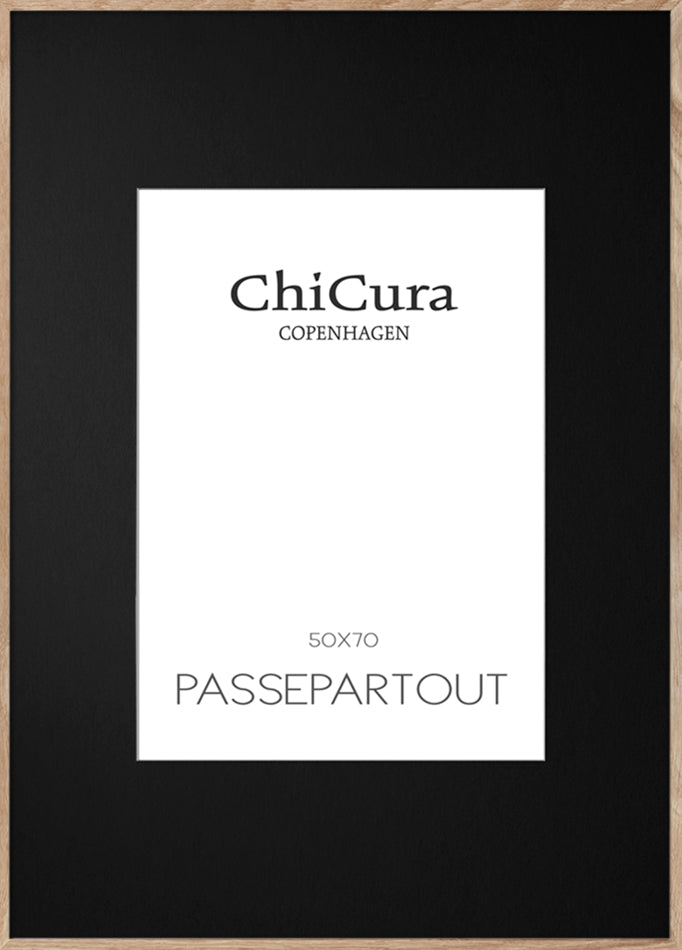 Passepartout Sort - 50x70cm (Billede: 40x50cm) - ChiCura Copenhagen DK -